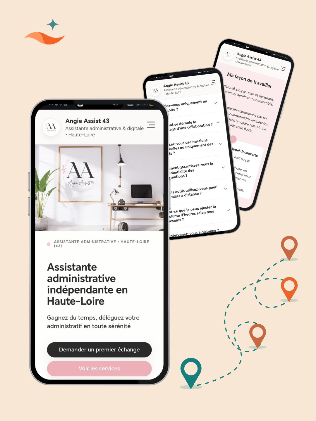 Exemple de pages locales multi-villes pour indépendant